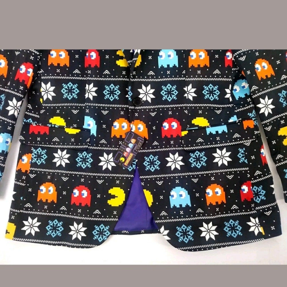 Suitmeister Pac Man Slim Fit Christmas Blazer - Picture 3 of 8